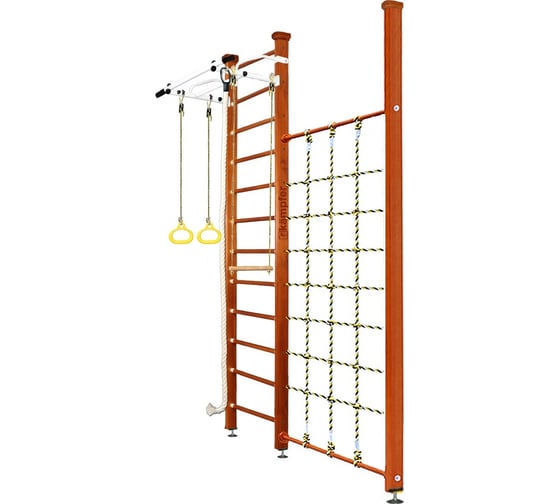 Шведская стенка Kampfer Winner Ceiling, №4 вишневый, высота 3м, белый, турник K03993018