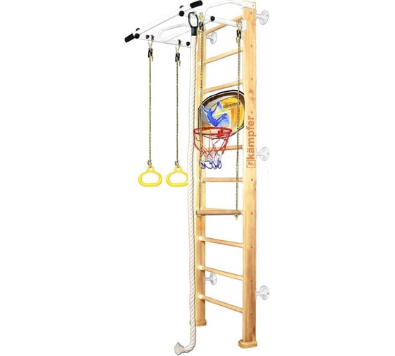 Шведская стенка Kampfer Helena Wall Basketball Shield, №1 натуральный, стандарт, белый, турник K06535008