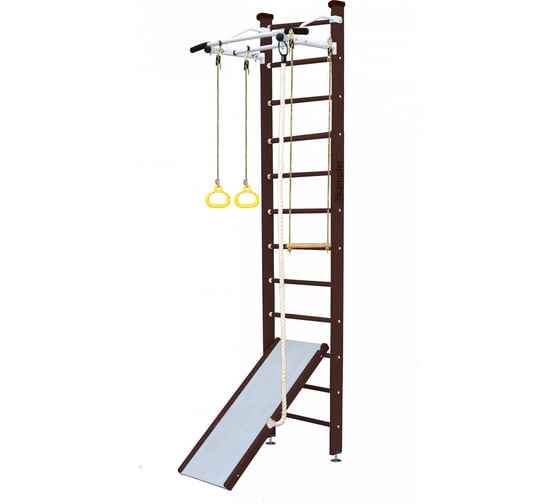 Шведская стенка Kampfer Ride Ceiling, №5 шоколадный, высота 3м, белый, турник K06812022 1