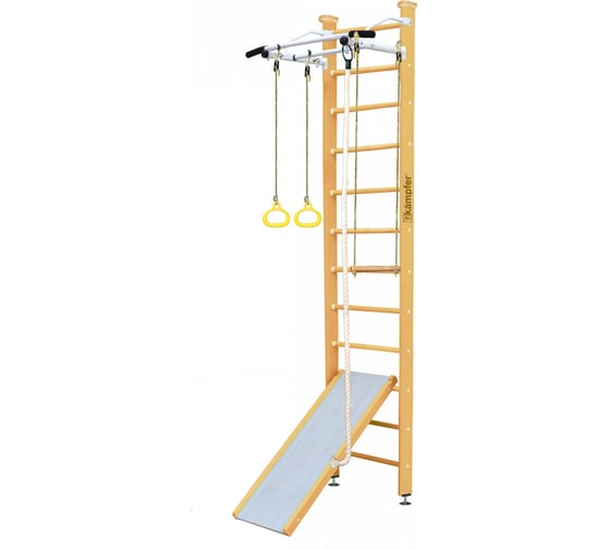 Шведская стенка Kampfer Ride Ceiling, №1 натуральный, высота 3м, белый, турник K06812006