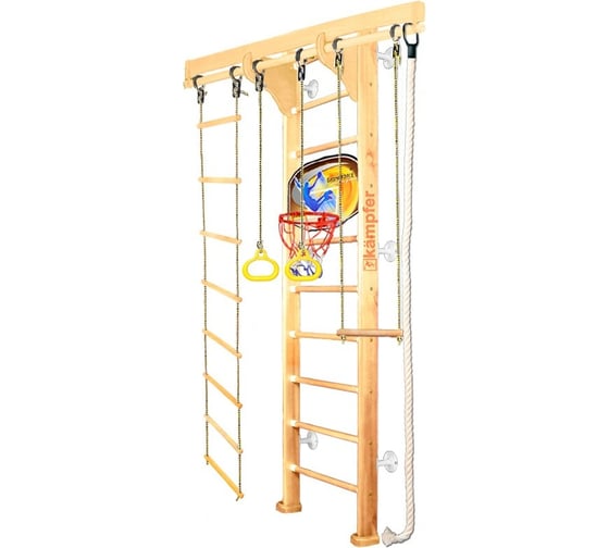 Шведская стенка Kampfer Wooden Ladder Wall Basketball Shield, №1 натуральный, стандарт, белый K06548004