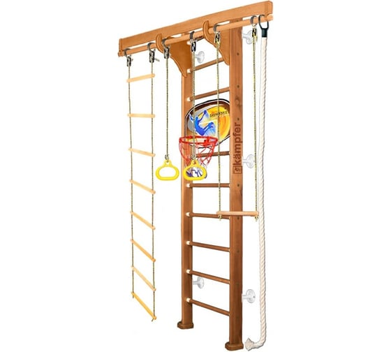 Шведская стенка Kampfer Wooden Ladder Wall Basketball Shield, №2 ореховый, стандарт, белый K06548006