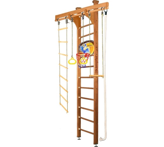 Шведская стенка Kampfer Wooden Ladder Ceiling Basketball Shield, №2 ореховый, высота 3м K06549005 1