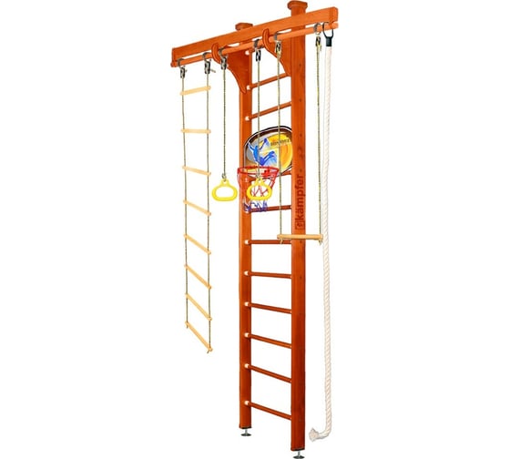 Шведская стенка Kampfer Wooden Ladder Ceiling Basketball Shield, №4 вишневый, высота 3м K06549009 1