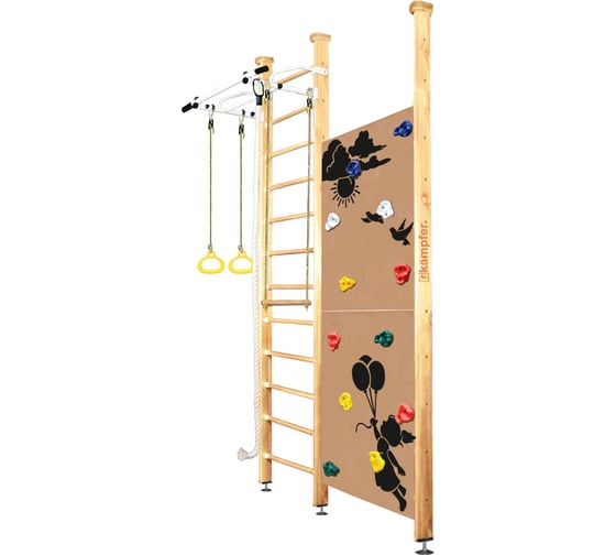 Шведская стенка Kampfer Jungle Ceiling Girl, №1 натуральный, высота 3м, белый, турник K06807006 1