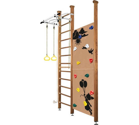 Шведская стенка Kampfer Jungle Ceiling Girl, №2 ореховый, высота 3м, антик, турник K06807009 1