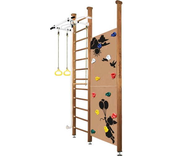 Шведская стенка Kampfer Jungle Ceiling Girl, №2 ореховый, высота 3м, белый, турник K06807010 1
