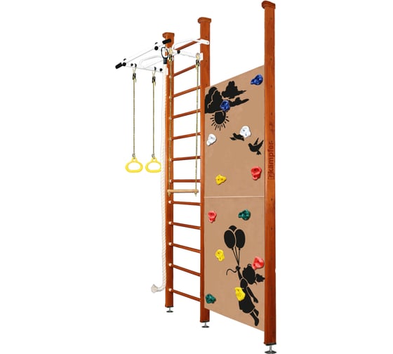 Шведская стенка Kampfer Jungle Ceiling Girl, №4 вишневый, высота 3м, белый, турник K06807018 1