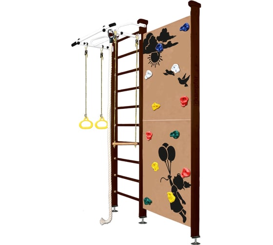 Шведская стенка Kampfer Jungle Ceiling Girl, №5 шоколадный, стандарт, белый, турник K06807024 1