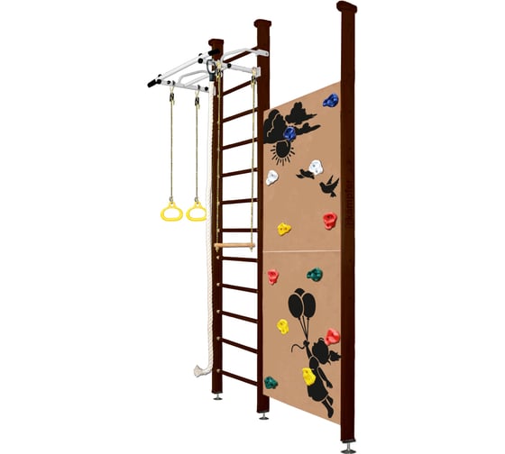 Шведская стенка Kampfer Jungle Ceiling Girl, №5 шоколадный, высота 3м, антик, турник K06807021 1
