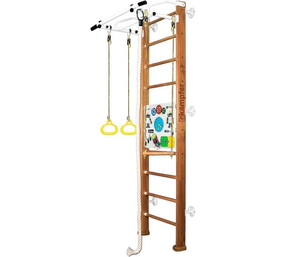 Шведская стенка Kampfer Helena Wall Busyboard, №2 ореховый, стандарт, бизиборд, белый K08554003
