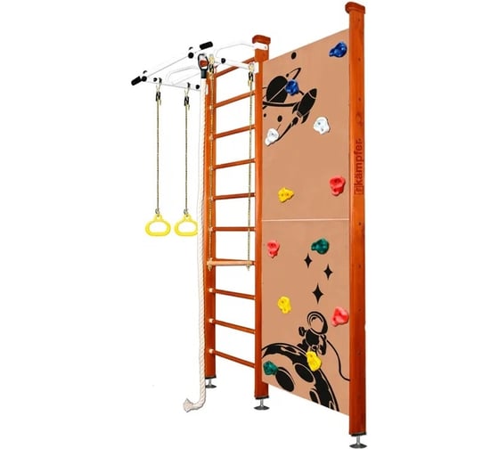 Шведская стенка Kampfer Jungle Ceiling Boy, №4 вишневый, стандарт, белый турник K07603020 1