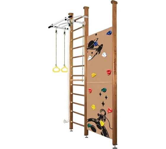 Шведская стенка Kampfer Jungle Ceiling Boy, №2 ореховый, высота 3 м, антик турник K07603009 1