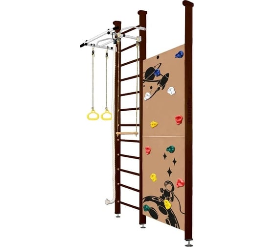 Шведская стенка Kampfer Jungle Ceiling Boy, №5 шоколадный, высота 3 м, антик турник K07603021 1