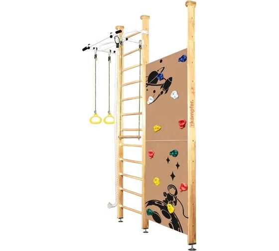 Шведская стенка Kampfer Jungle Ceiling Boy, №1 натуральный, высота 3 м, белый турник K07603006 1