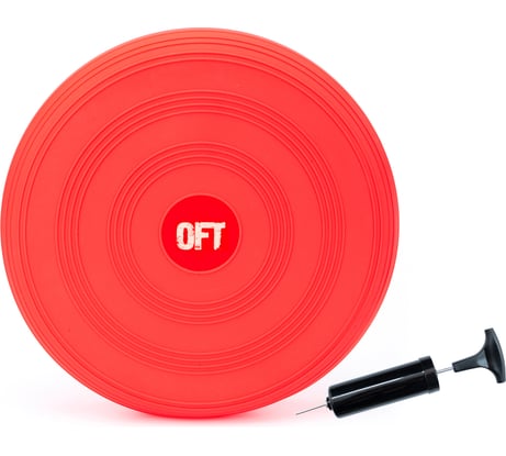 Балансировочная подушка Original FitTools в комплекте с насосом цвет красный FT-BPD02-RED