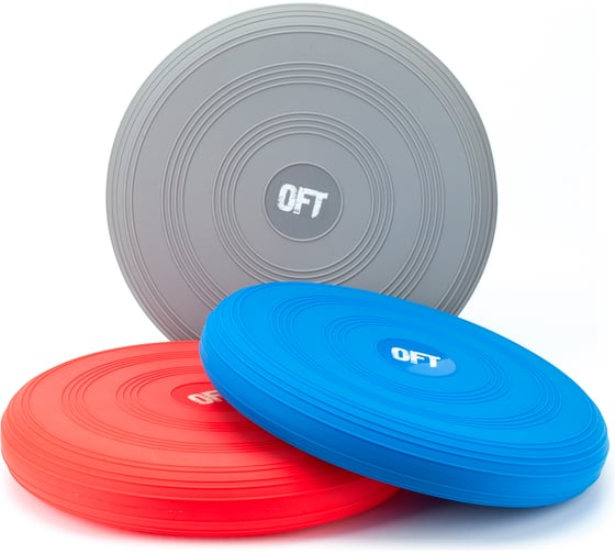 Балансировочная подушка Original FitTools в комплекте с насосом цвет красный FT-BPD02-RED
