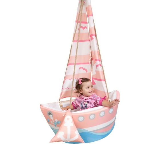 Игровой набор: качели подвесные с подушками Hotenok Парусник Ассоль swh2ship_pink 1
