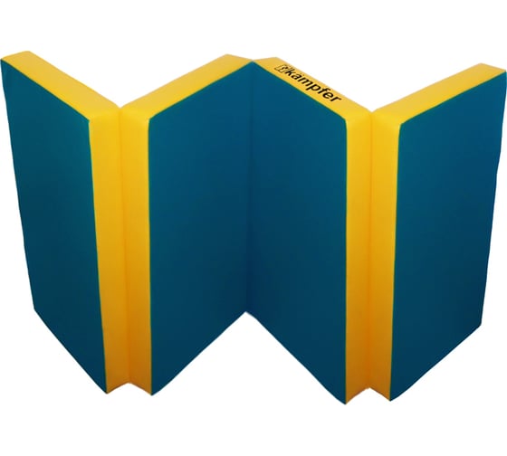 Спортивный мат Kampfer Classic Мат №7, 200х100х10 см, складной, винилискожа, синий/желтый K04024003