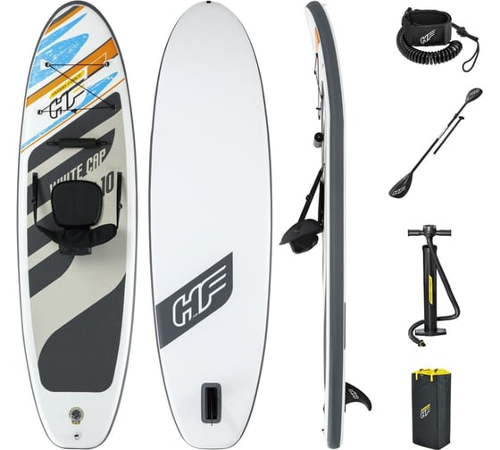 SUP-доска-каяк BestWay White Cap 305x84x12 см, со съемным сиденьем, насос, весло, 65341 BW 009009