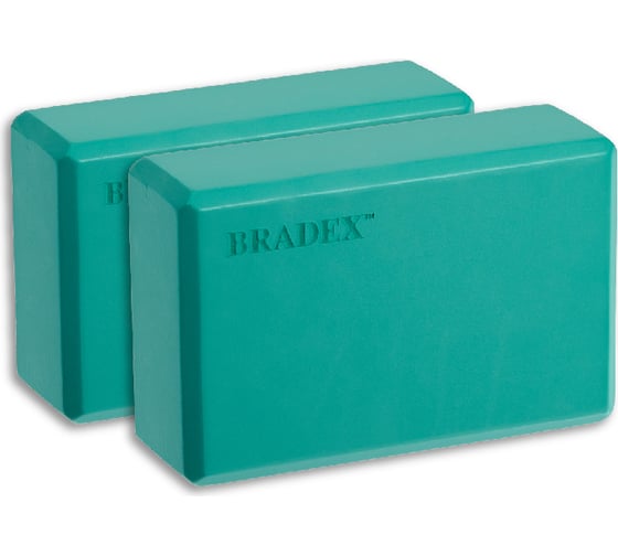 Блоки для йоги BRADEX бирюзовые, 2 шт. SF 0613 1
