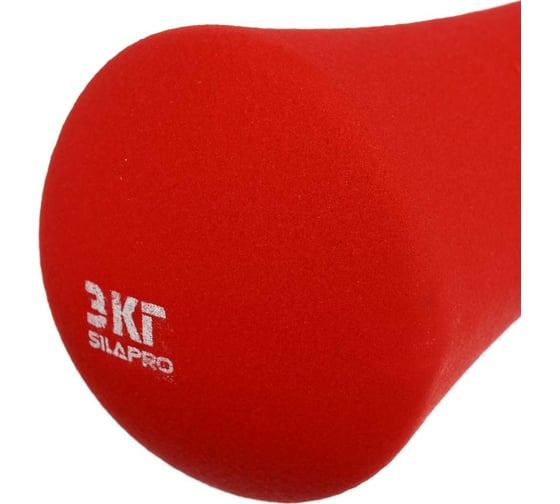 Гантель в форме кости SILAPRO 3 кг, металл, неопреновое покрытие 191-050