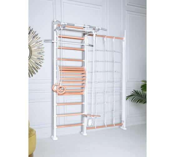 ДСК Perfetto sport Scala in legno con rete 1 bianco-naturale PS-128 СГ000005352