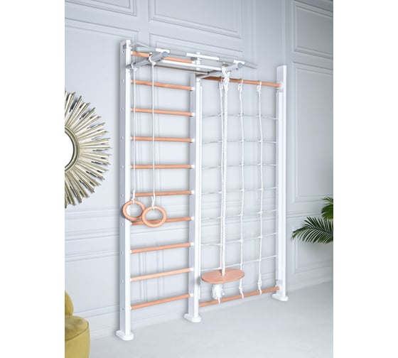 ДСК Perfetto sport Scala in legno con rete bianco-naturale PS-125 СГ000005351