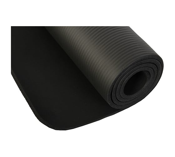 Коврик для фитнеса и йоги Larsen NBR, черный, 183x60x1 см 4690222154788