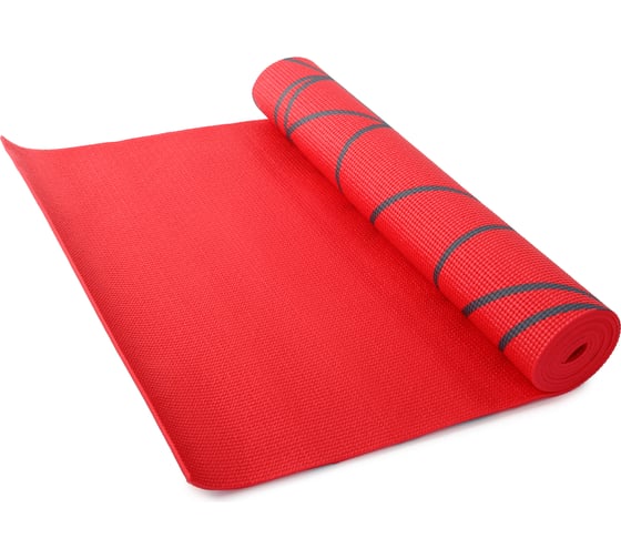 Коврик для фитнеса и йоги Larsen PVC, красный, с принтом, 180x60x0.5 см 4690222168174