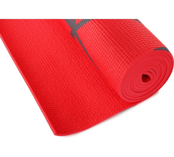 Коврик для фитнеса и йоги Larsen PVC, красный, с принтом, 180x60x0.5 см 4690222168174