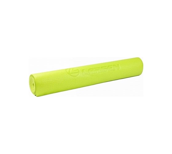 Коврик для фитнеса и йоги Larsen PVC, лайм, 173x61x0.4 см 4690222157116