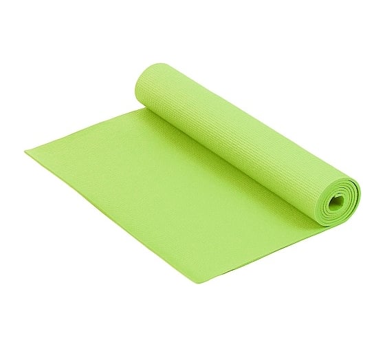 Коврик для фитнеса и йоги Larsen PVC, лайм, 173x61x0.4 см 4690222157116