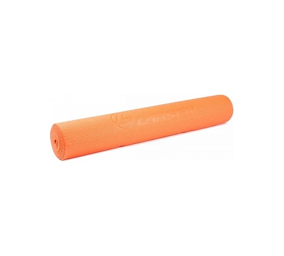 Коврик для фитнеса и йоги Larsen PVC, оранжевый, 173x61x0.4 см 4690222157093
