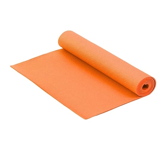 Коврик для фитнеса и йоги Larsen PVC, оранжевый, 173x61x0.4 см 4690222157093