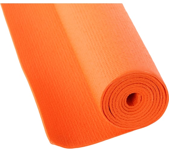 Коврик для фитнеса и йоги Larsen PVC, оранжевый, 173x61x0.4 см 4690222157093