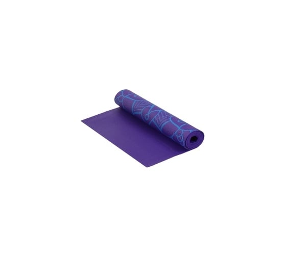 Коврик для фитнеса и йоги Larsen PVC, фиолетовый, с принтом, 180x61x0.5 см 4690222154757