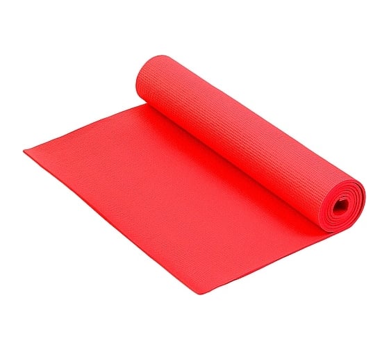 Коврик для фитнеса и йоги Larsen PVC, красный, 173x61x0.5 см 4690222168181
