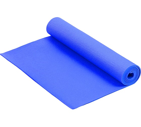 Коврик для фитнеса и йоги Larsen PVC, синий, 173x61x0.6 см, повышенной плотности 4690222157130