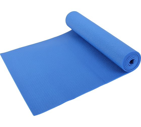 Коврик для фитнеса и йоги Larsen PVC, синий, 173x61x0.6 см, повышенной плотности 4690222157130
