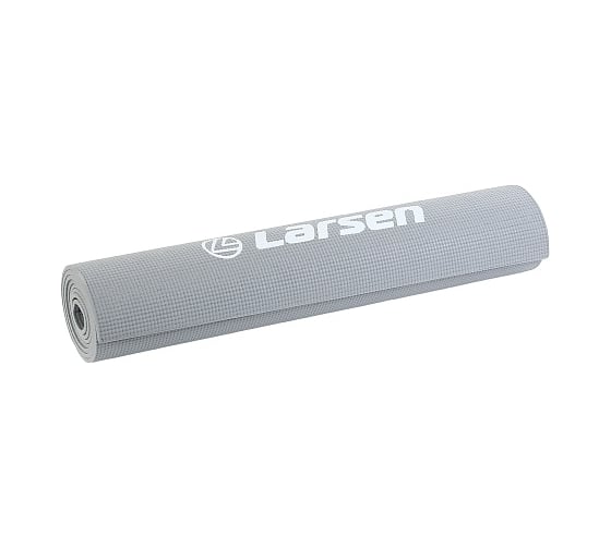 Коврик для фитнеса и йоги Larsen PVC, серый, 173x61x0.5 см 4690222168198