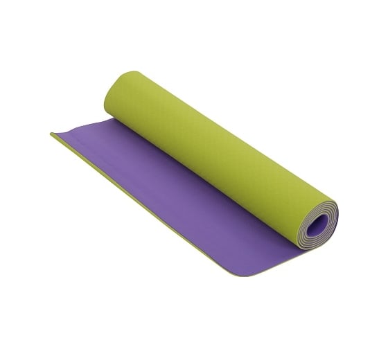 Коврик для фитнеса и йоги Larsen TPE violet/green, 173x61x0.4 см 4690222151633