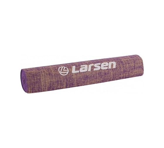 Джутовый коврик для фитнеса и йоги Larsen, фиолетовый, 183x61x0.5 см 4690222157239