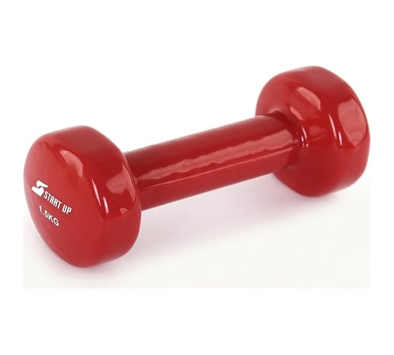 Виниловая гантель Start Up NT08010 1.5 кг, red 4690222161625