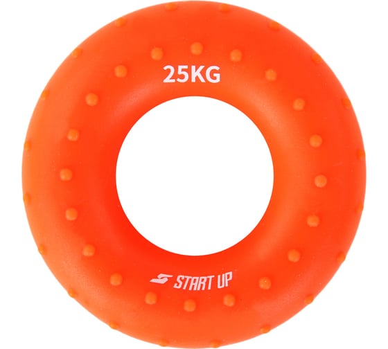 Кистевой круглый эспандер Start Up NT34036 с рельефом, 25 кг, оранжевый 4690222169034 1