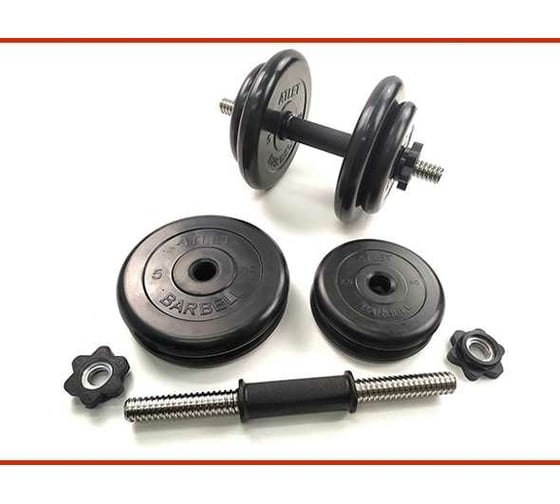 Обрезиненный диск Barbell Atlet d 31 мм, чёрный, 10.0 кг СГ000001514