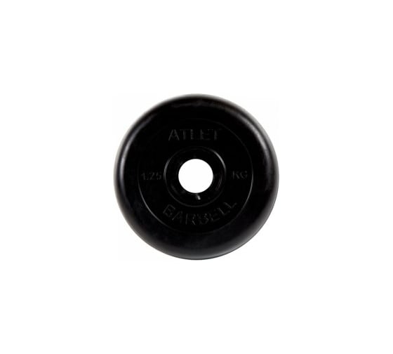 Обрезиненный диск Barbell Atlet d 31 мм, чёрный, 10.0 кг СГ000001514