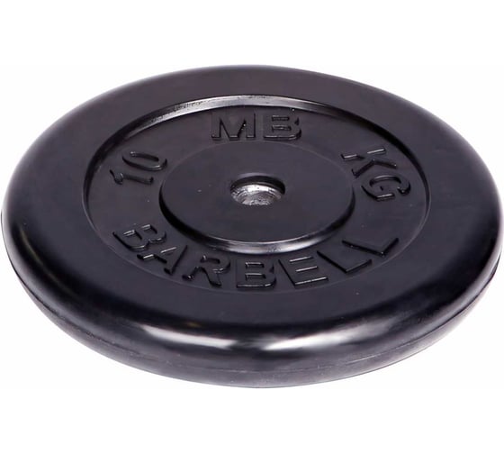 Обрезиненный диск Barbell d 26 мм, чёрный, 10.0 кг 410
