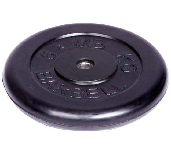 Обрезиненный диск Barbell d 26 мм, чёрный, 5.0 кг 415