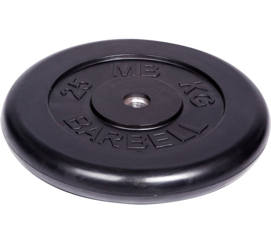 Обрезиненный диск Barbell d 26 мм, чёрный, 25.0 кг 414